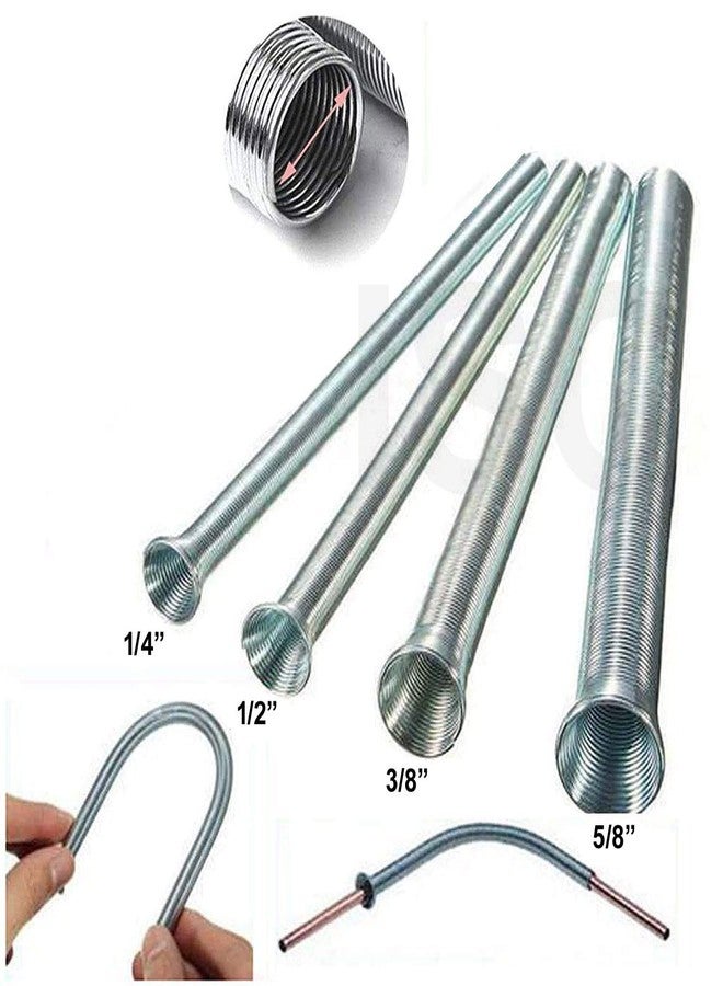 ISC 4-Piece Spring Tubing Benders Kit 4-in-1 Pipe Bender Set for O.D. 1/4", 5/16", 3/8", 1/2", and 5/8" Tubing - Durable, Rust-Resistant Spring Steel for Precise 180° Bends - Image 3